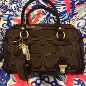 Beautiful brown Coach print purse